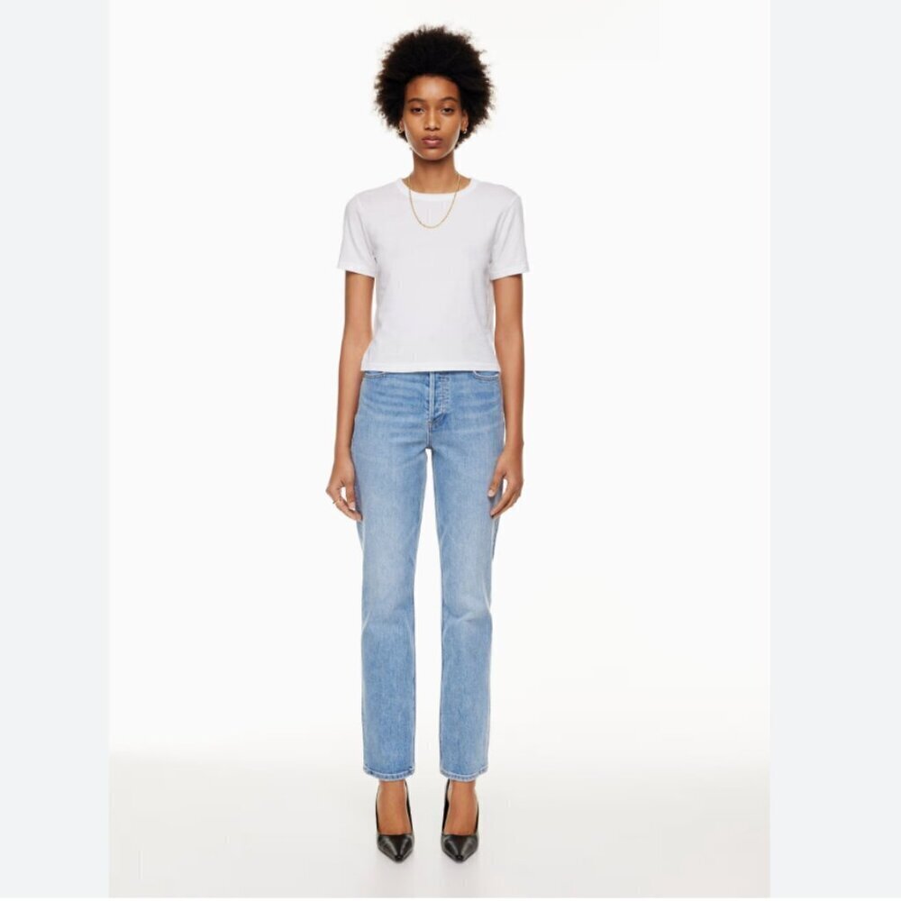 Denim Forum The Arlo High Rise Straight Light Wash